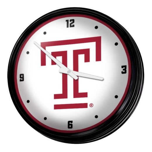 Temple Owls: Logo Retro Lighted Wall Clock