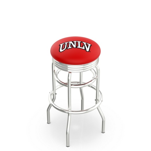 L7c3c Chrome Double Ring Unlv Swivel Bar Stool With 2.5" Ribbed Accent Ring By Holland Bar Stool Company