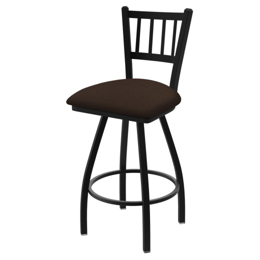 Xl 810 Contessa Swivel Stool With Black Wrinkle Finish And Rein Coffee Seat
