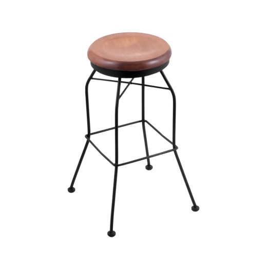 3020 Swivel Stool With Black Wrinkle Finish And Medium Maple Seat 30 Inch - Extra Tall Bar Stool