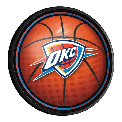 Oklahoma City Thunder: Basketball Round Slimline Lighted Wall Sign