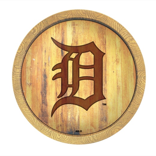 Detroit Tigers: Logo Branded "Faux" Barrel Top Sign
