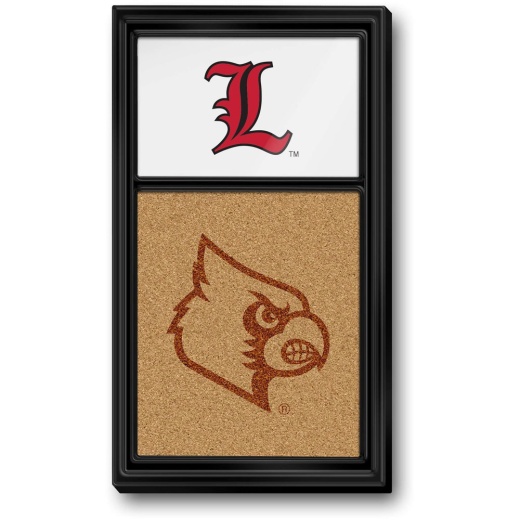 Louisville Cardinals: Script L Dual Logo Cork Note Board