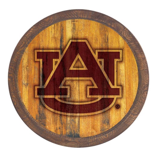 Auburn Tigers: Logo Branded "Faux" Barrel Top Sign