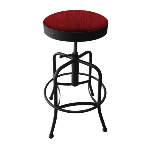 910 Industrialadjustable Stool With Black Wrinkle Finish And Graph Ruby Seat