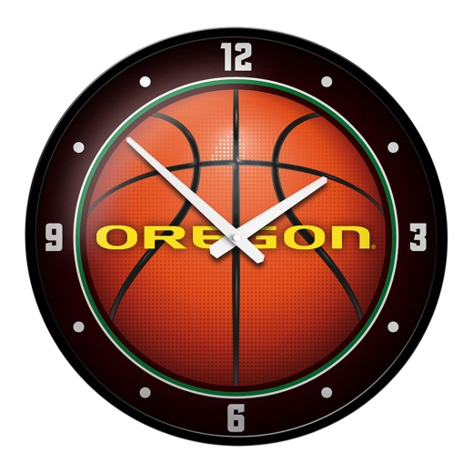 Oregon Ducks: Basketball Modern Disc Wall Clock