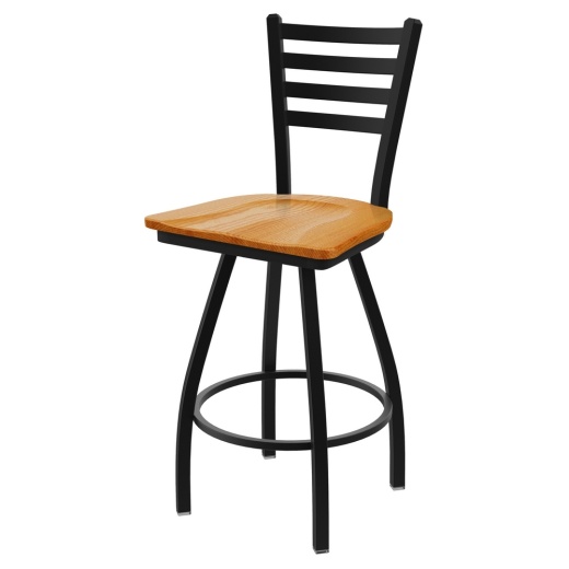 Xl 410 Jackie Swivel Stool With Black Wrinkle Finish And Medium Oak Seat
