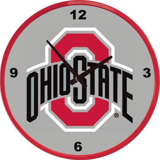 Osu Ohio State Buckeyes 17" Team Disc Wall Clockprimary Logo