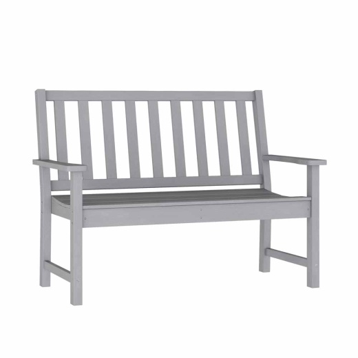 Ellsworth Commercial Grade 50" All Weather Indoor/Outdoor Recycled Hdpe Bench With Contoured Seat In Gray