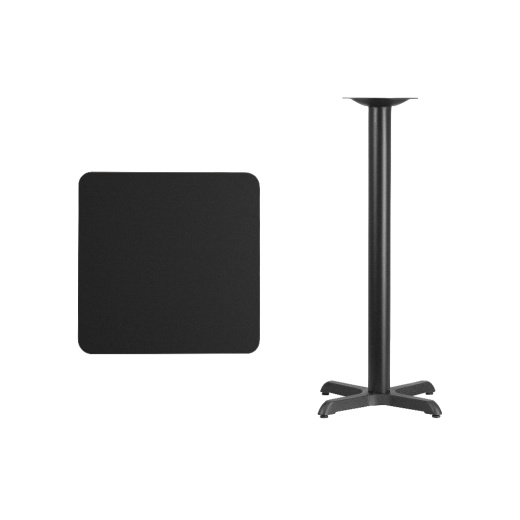 Stiles 24'' Square Black Laminate Table Top With 22'' X 22'' Bar Height Table Base