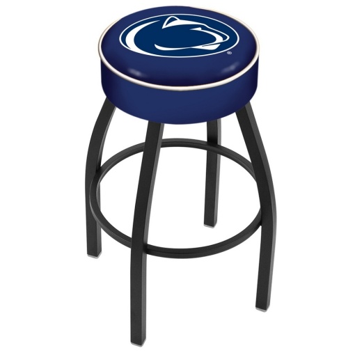 L8b1 4" Penn State Cushion Seat With Black Wrinkle Base Swivel Bar Stool By Holland Bar Stool Company