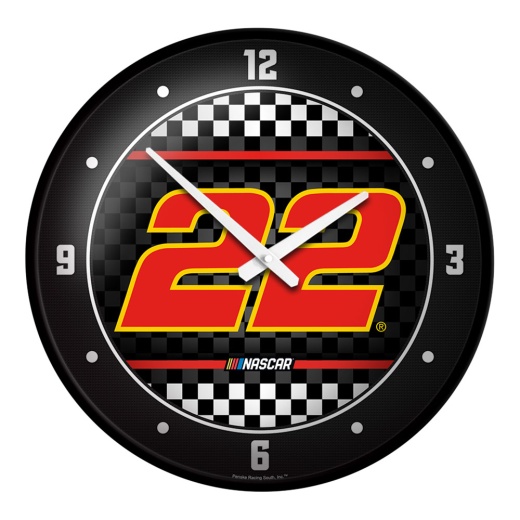 Joey Logano: Checkered Flag Modern Disc Wall Clock