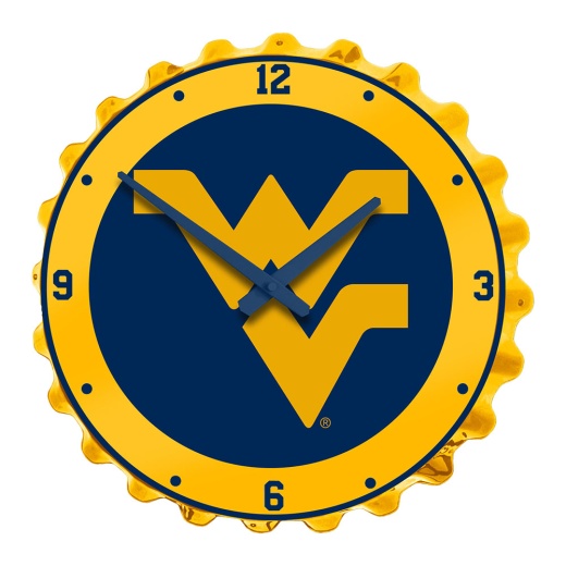 West Virginia Mountaineers: Wv Bottle Cap Wall Clock
