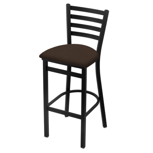 400 Stationary Stool With Black Wrinkle Finish And Rein Coffee Seat