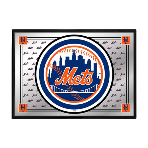 York Mets: Team Spirit Framed Mirrored Wall Sign