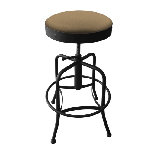 910 Industrialadjustable Stool With Black Wrinkle Finish And Canter Sand Seat