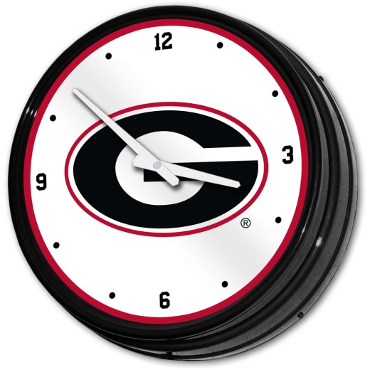 Georgia Bulldogs: Retro Lighted Wall Clock