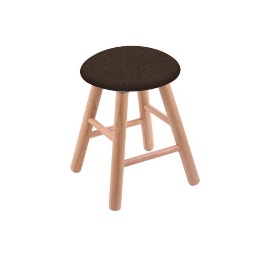 Oak Round Cushion Swivel Stool With Smooth Legs, Natural Finish, And Rein Coffee Seat