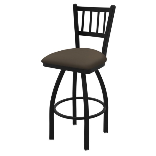 810 Contessa Swivel Stool With Black Wrinkle Finish And Canter Earth Seat