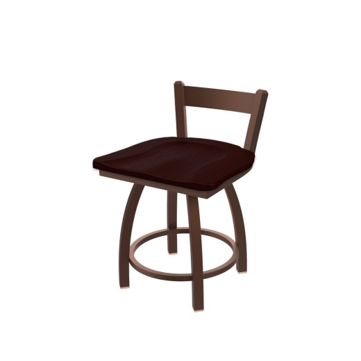 821 Catalina 18" Low Back Swivel Vanity Stool With Bronze Finish And Dark Cherry Oak Seat