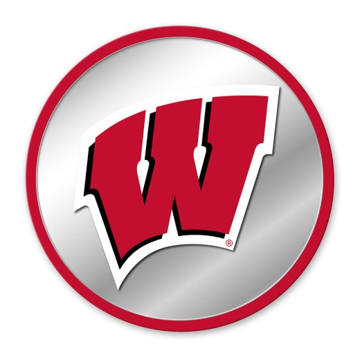 Wisconsin Badgers: Modern Disc Mirrored Wall Sign