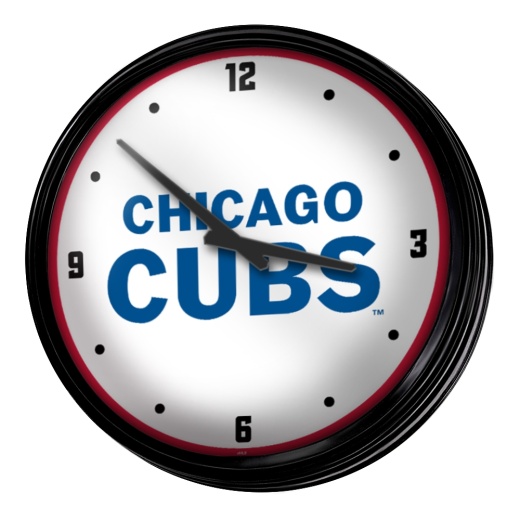Chicago Cubs: Wordmark Retro Lighted Wall Clock
