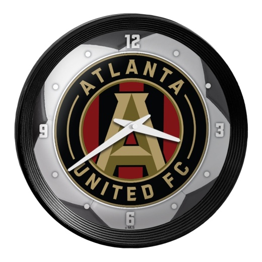 Atlanta United: Soccer Ball Ribbed Frame Wall Clock