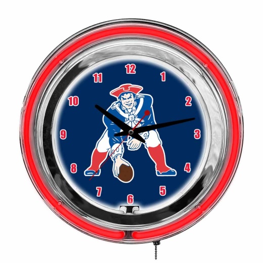 Vintage England Patriots 14" Neon Clock