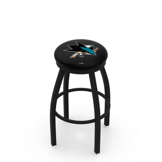 L8b2b Black Wrinkle San Jose Sharks Swivel Bar Stool With Accent Ring By Holland Bar Stool Company