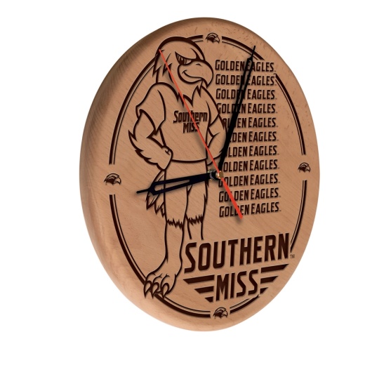 Southern Miss Laser Engraved Wood Clock By The Holland Bar Stool Co