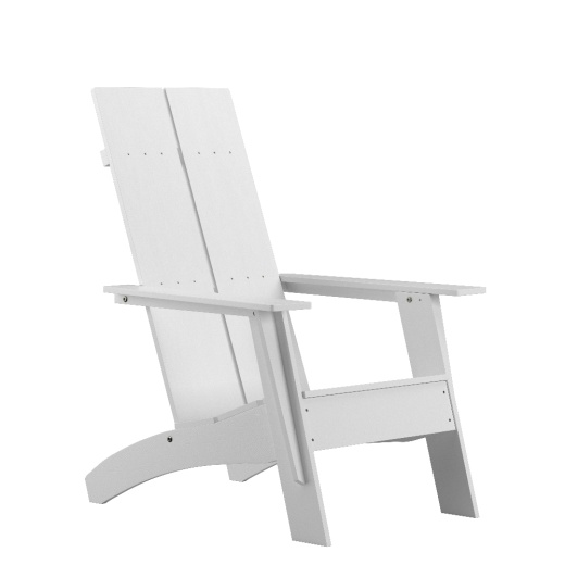 Sawyer Modern Commercial Allweather Poly Resin Wood Adirondack Chair In White