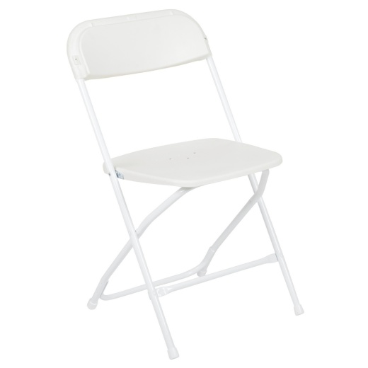 Hercules Series 650 Lb. Capacity Premium White Plastic Folding Chair