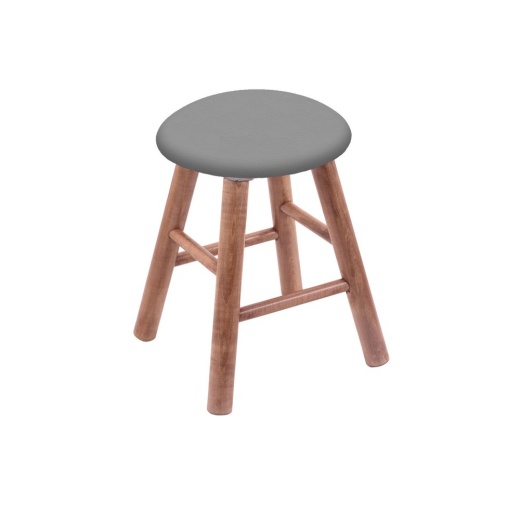 Maple Round Cushion Swivel Stool With Smooth Legs, Medium Finish, And Canter Folkstone Grey Seat
