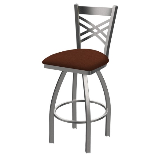 820 Catalina Swivel Stool With Stainless Finish And Rein Adobe Seat 36 Inch - Extra Tall Bar Stool