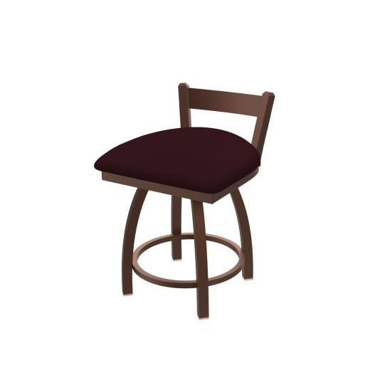 821 Catalina 18" Low Back Swivel Vanity Stool With Bronze Finish And Canter Bordeaux Seat