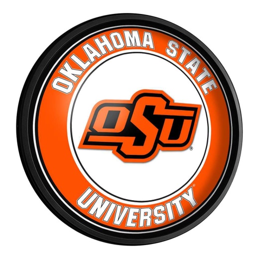 Oklahoma State Cowboys: Round Slimline Lighted Wall Sign