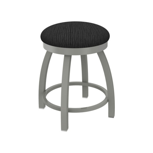 802 Misha 18" Swivel Vanity Stool With Anodized Nickel Finish And Graph Coal Seat