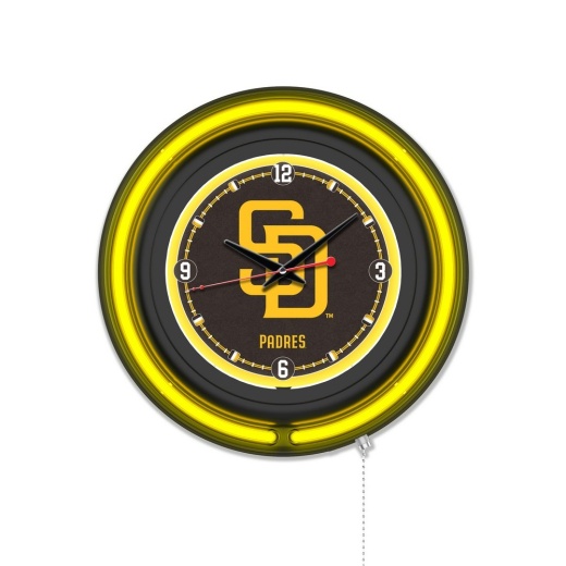 San Diego Padres Double Neon Wall Clock By Holland Bar Stool Company