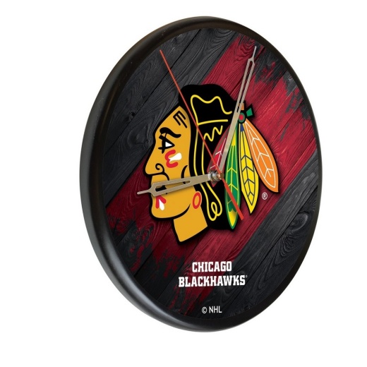 Chicago Blackhawks Digitally Printed Wood Clock By The Holland Bar Stool Co