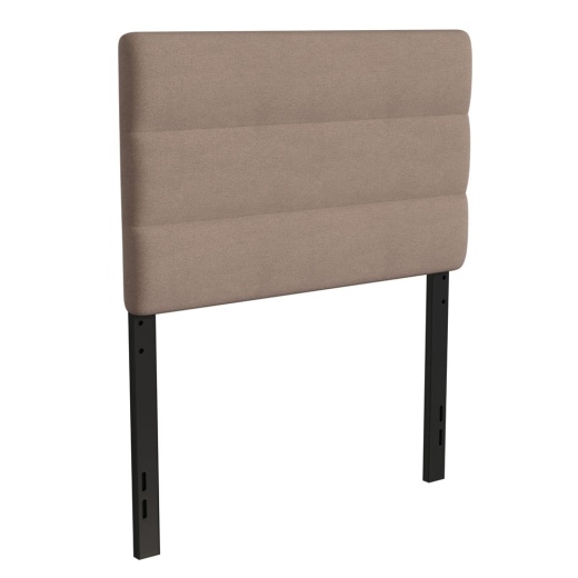 Paxton Twin Channel Stitched Fabric Upholstered Headboard, Adjustable Height From 44.5" To 57.25" Taupe