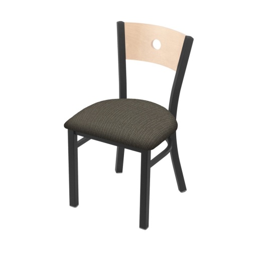 630 Voltaire 18" Chair With Pewter Finish, Natural Back, And Graph Chalice Seat