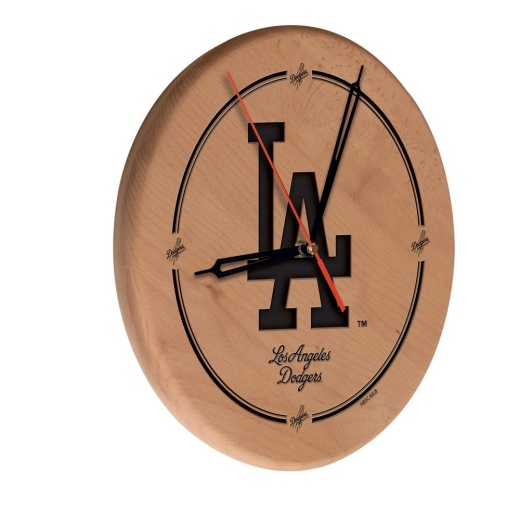 Los Angeles Dodgers 13" Solid Wood Engraved Clock