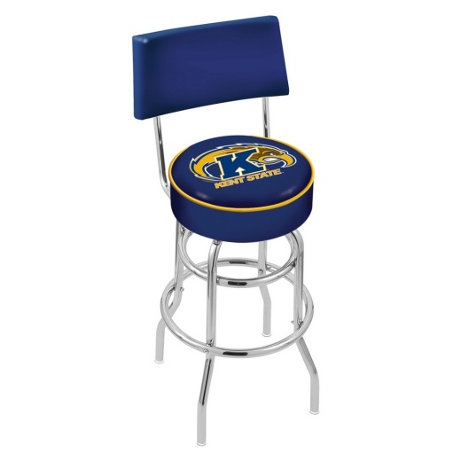 L7c4 Chrome Double Ring Kent State Swivel Bar Stool With A Back By Holland Bar Stool Company