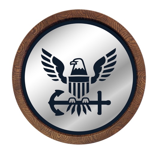 Us Navy: "Faux" Barrel Top Mirrored Wall Sign