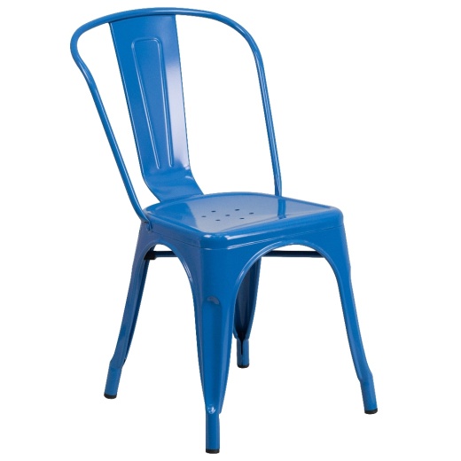 Perry Commercial Grade Blue Metal Indooroutdoor Stackable Chair