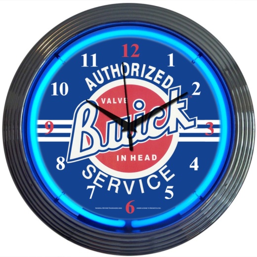Gm Buick Service Neon Clock 15" X 15" X 3"