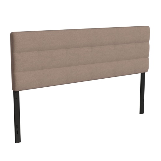 Paxton King Channel Stitched Fabric Upholstered Headboard, Adjustable Height From 44.5" To 57.25" Taupe