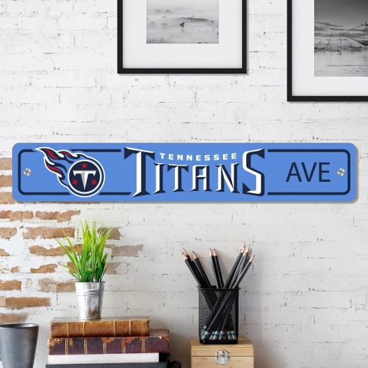 Tennessee Titans Team Color Street Sign Decor 4In. X 24In. Lightweight