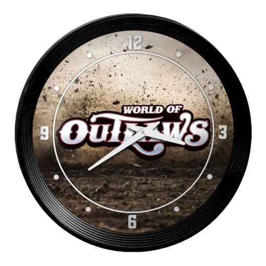 World Of Outlaws: Dirt Track Ribbed Frame Wall Clock