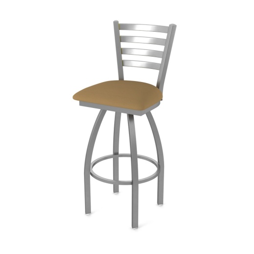 410 Jackie Swivel Stool With Stainless Finish And Canter Saddle Seat